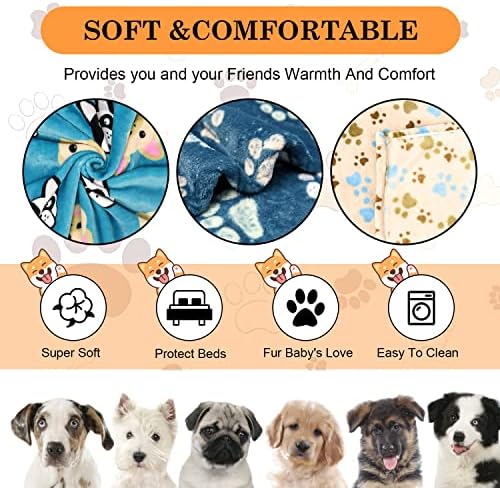 Rezutan Blanket for Large Dogs & Cats Soft Reversible Cute Paw 40"x31" - Image 2