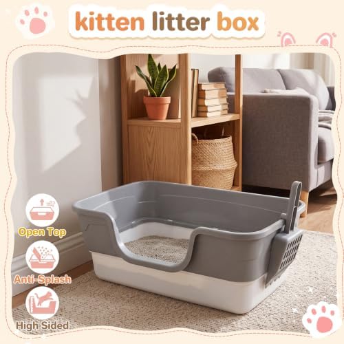 Bokon 2 Pack Small Cat Low Entry Litter Box, Kitty Litter Pan - Image 4