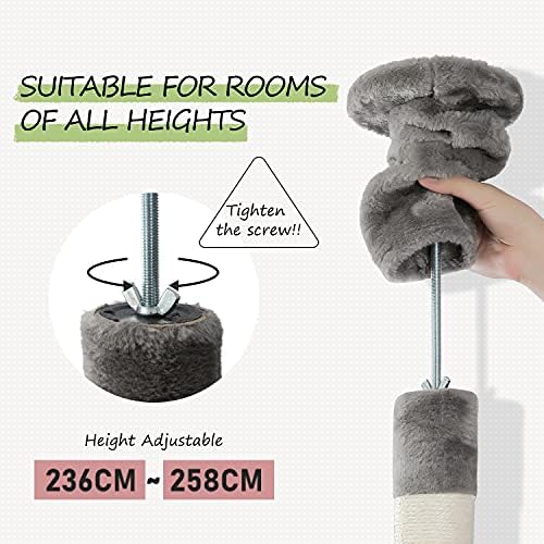 PEQULTI Floor to Ceiling Cat Tree, 92.9-101.6in Adjustable Cat Tower - Image 3