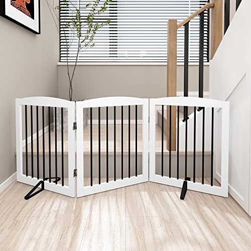PUPETPO Freestanding Wooden Pet Gate - Image 2