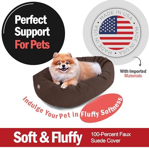 Majestic Pet 24 Inch Suede Calming Dog Bed Washable – Cozy Soft Round Dog Bed - Image 2