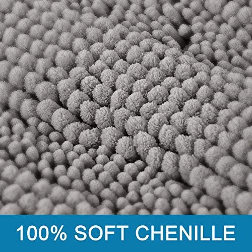 H.VERSAILTEX Bath Mats for Bathroom Non Slip Extra Thick Chenille Striped Bath - Image 3