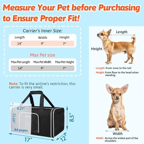 Petskd Small Pet Carrier 17"x12"x8.5" - Image 3