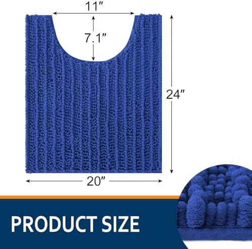 Smiry Bathroom Toilet Rugs U Shaped 24X20, Chenille Bath mats - Image 2