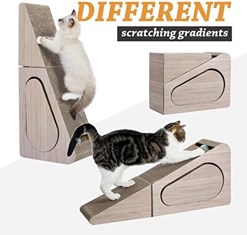 PAWZ Road 28.3" Cardboard Cat Scratcher Triangle 2 in 1 Cat Scratching Ramp - Image 5