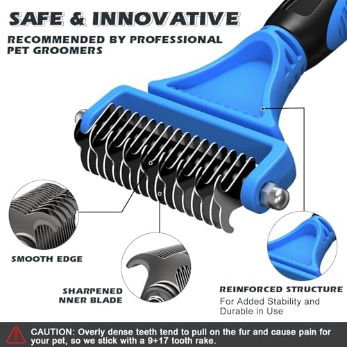 3PCS Pet Grooming Rake & Metal Comb & Flea Comb - Image 3