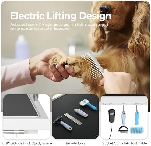 Electric Lift Pet Dog Grooming Table, Upgrade 50 Inch Heavy Duty 9'' -36'' - Image 3