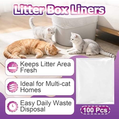 100Pcs Top Entry Cat Litter Box Liners Compatible - Image 2