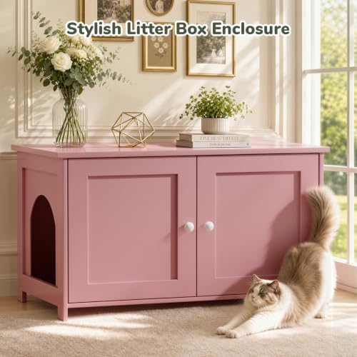 Extra Large Hidden Cat Litter Box Enclosure Furniture, Dog Proof Kitty Washroom - Image 5