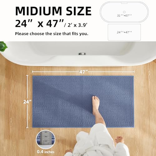 TYUU Bathroom Rugs Non Slip Washable, Super Absorbent Thin Bath Mat Quick Dry - Image 2