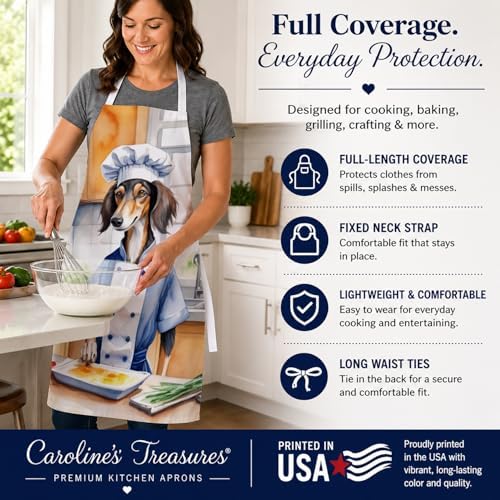 Caroline's Treasures Saluki The Chef Apron Cooking Kitchen Server Baking Crafts - Image 4