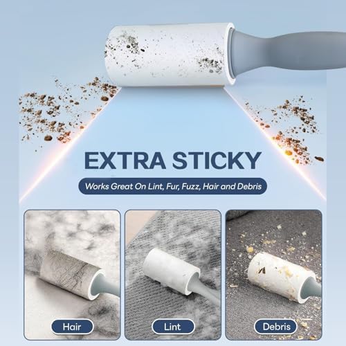 Pet Hair Lint Rollers, 3 Pack, 90 Sheets Each– Reusable Sticky Roller - Image 4