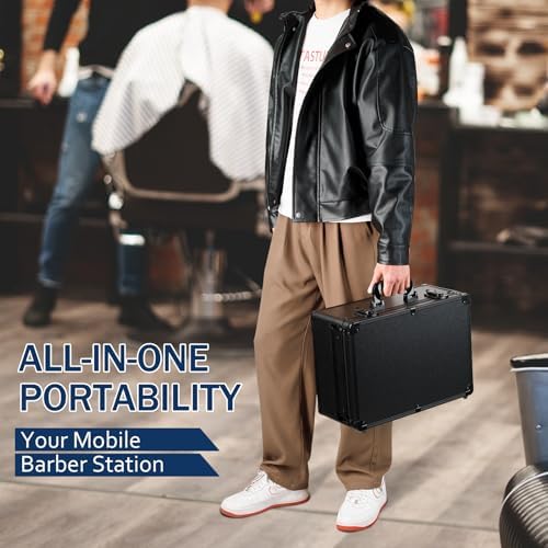 MoyRetty Professional Barber Case Aluminum Organizer, 16.5"*12.4"*7" - Image 5
