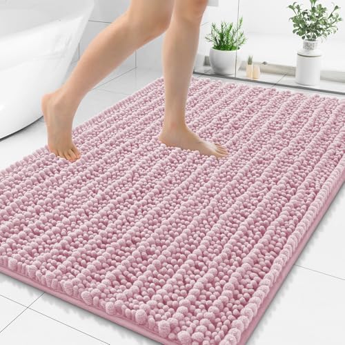 Smiry Bathroom Rugs 48X32, Extra Soft Rubber Backing Chenille Bath Mats by Smiry