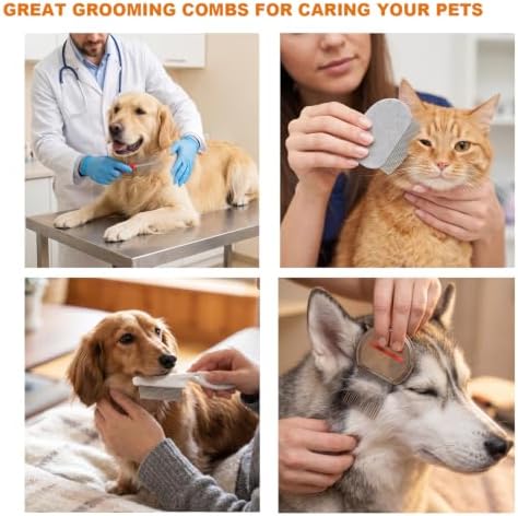 6 Pack Stainless Steel Flea Combs, Pet Grooming Set - Image 6