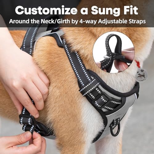 PoyPet No Pull Dog Harness Medium, Reflective Vest - Image 4