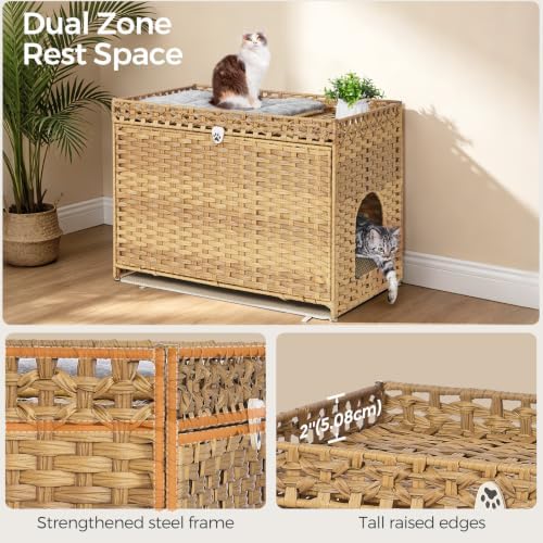 Cat Litter Box Enclosure with Door, Hidden Cat Washroom Furniture - Image 3