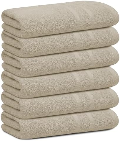 Looperry 6 Pack Small Bath Towel Set by Looperry