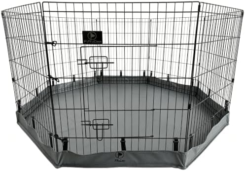PJYuCien Puppy Playpen with Bottom Pad and Door, 8 Panels 30" H by PJYuGienPetGarden