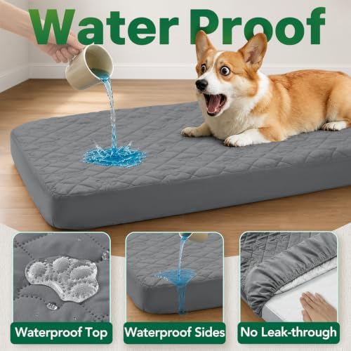 PAWFINITY XL Waterproof Dog Bed Cover Replacement, Fitted Sheet Washable - Image 3