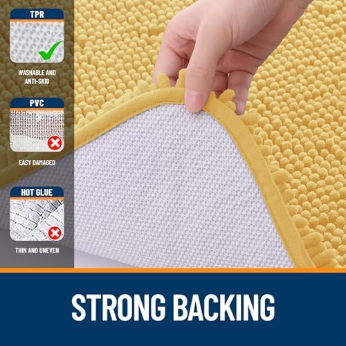OLANLY Bathroom Runner Rugs 44x24, Extra Soft Absorbent Chenille Bath Rugs - Image 6
