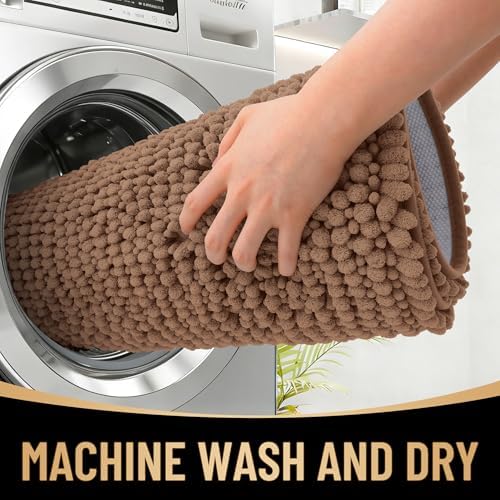 OLANLY Thick Chenille Large Bathroom Rugs 59x35, Absorbent Bath Mat - Image 4