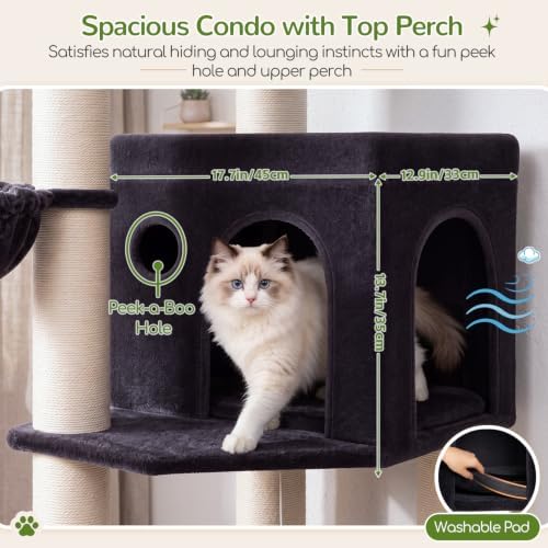 Globlazer Cat Tree Tower with 12 Extra-Thick Full-Sisal Scratching Posts - Image 3