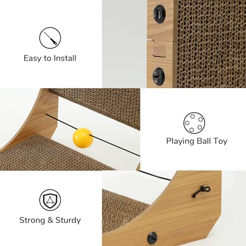FUKUMARU Cat Scratcher, 18.9 Inch L Shaped Cat Scratch Pad - Image 4