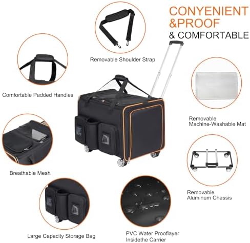 2 in 1 Large Rolling Cat Carrier - Image 6