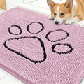 OLANLY Dog Door Mat for Muddy Paws 30x20, Paw Print Design Chenille Mud Mat by OLANLY