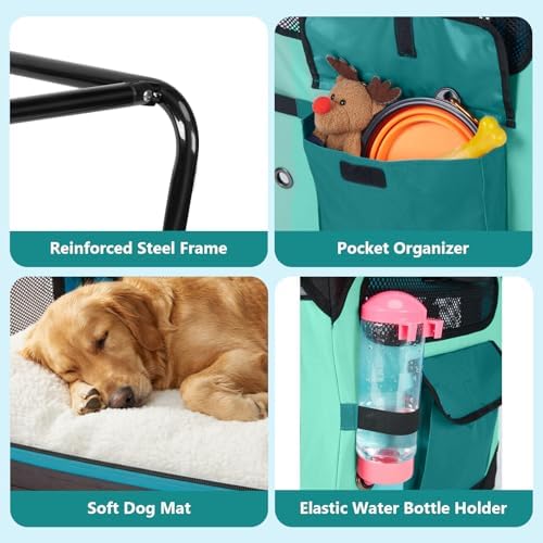 Ownpets Collapsible Dog Crate, 42 inch Portable Travel Dog Crate - Image 4