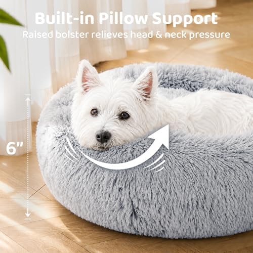 JOLLYVOGUE Dog Beds Large Sized Dog, Calming Anti-Anxiety Dog Bed, Fluffy Donut - Image 3