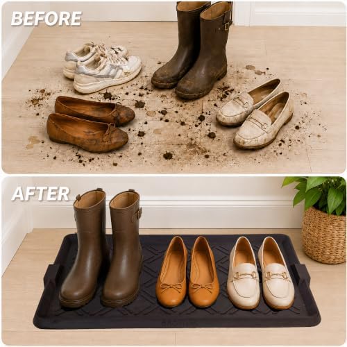 Boot Tray for Entryway, Rubber Shoe Mat, Waterproof Shoe Tray - Image 3