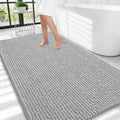 OLANLY Thick Chenille Large Bathroom Rugs Mats 44x32, Light Grey by OLANLY