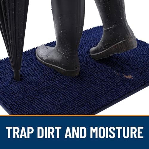 OLANLY Dog Door Mat for Muddy Paws 54x32, Super Absorbent Chenille Mud Mat - Image 2