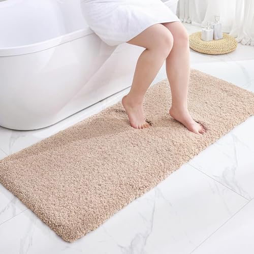 Disolla Beige Bathroom Runner Rug 24x70, Plush Extra Large Bath Mat by Disolla