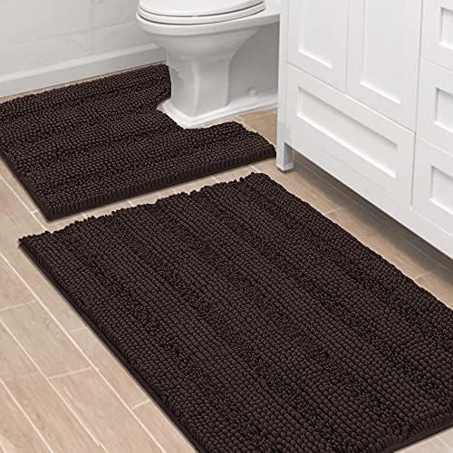 H.VERSAILTEX Bathroom Rugs Bath Rug Set 2 Piece Bathroom Contour Rug Toilet Mat by HVERSAILTEX