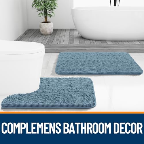 OLANLY Toilet Rugs U-Shaped 24x20, Soft Absorbent Chenille Contour Rugs - Image 7