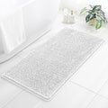 Chenille Bathroom Rug 26"x44" Light Gray, Non-Slip Plush Bath Mat by Kildoss