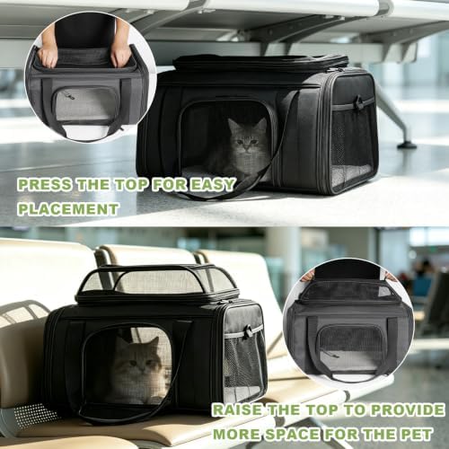 Pet Cat Dog Carrier, Puppy Crate Cage Bag, Large Expandable Travel Backpack - Image 4