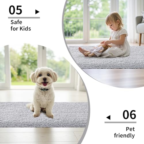 Disolla Silver Grey Bathroom Rugs 24x36, Non-Slip Plush Thick Bath Mat - Image 6
