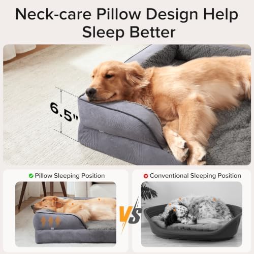 INVENHO Orthopedic Large Dog Bed, Washable Waterproof, Egg-Crate Foam Dog Couch - Image 4