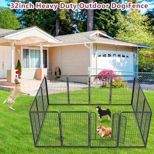 Dog Playpen Fence for Yard, 32inch 40 Panels Anti-Rust Pet Playpen Exercise Pen - Image 2