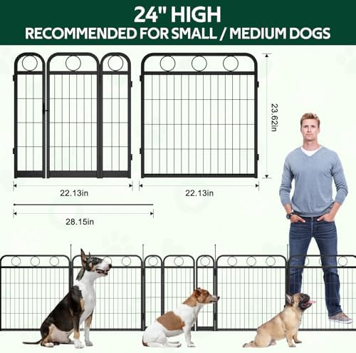 Dog Playpen - 24 Inch 8 Panel Metal Dog Pen - Image 2