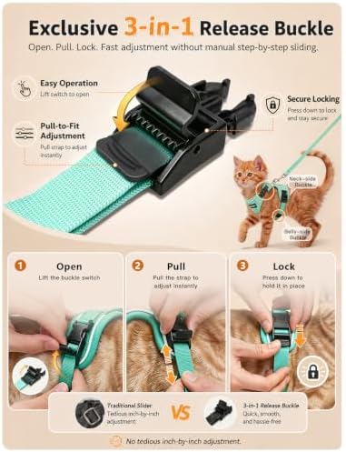 Cat Harness and Leash Set, Escape Proof Kitten Harness - Image 4