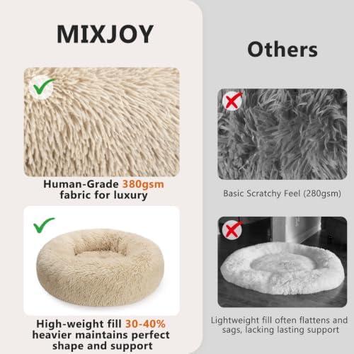 MIXJOY Orthopedic Dog Bed Comfortable Donut Cuddler Round Pet Beds Ultra Soft - Image 4
