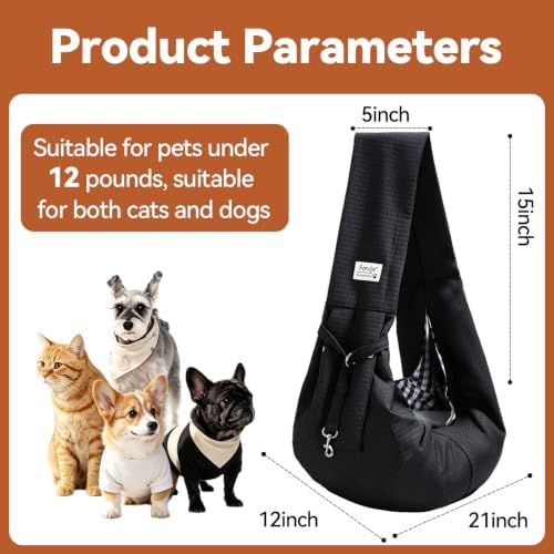 Dog Sling Carrier, Lightweight Breathable Puppy Carrier - Image 2