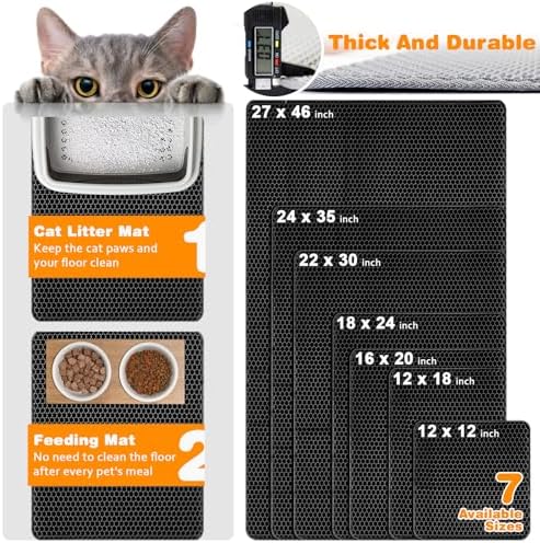 Cat Litter Mat 18"x24", Double Layer EVA litterbox Mat - Image 2