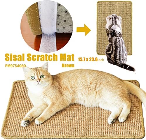 Cat Scratcher Mat, 23.6 x 15.7inch, Natural Sisal Cat Scratchers - Image 4