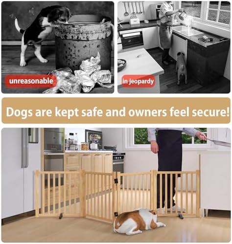 Wooden Freestanding Dog Gate Indoor - Image 5
